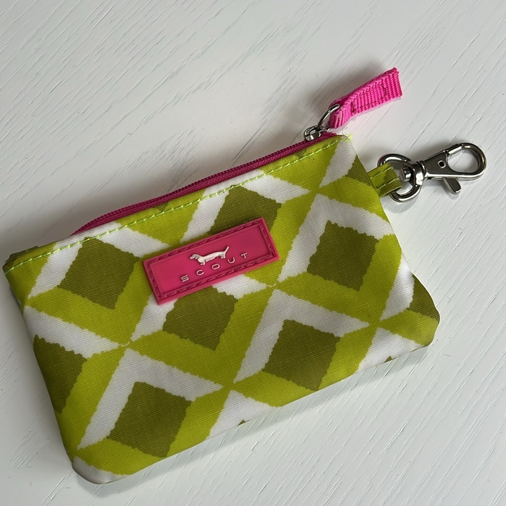 SCOUT idkase keychain clip wallet White Pink Green - Picture 2 of 8
